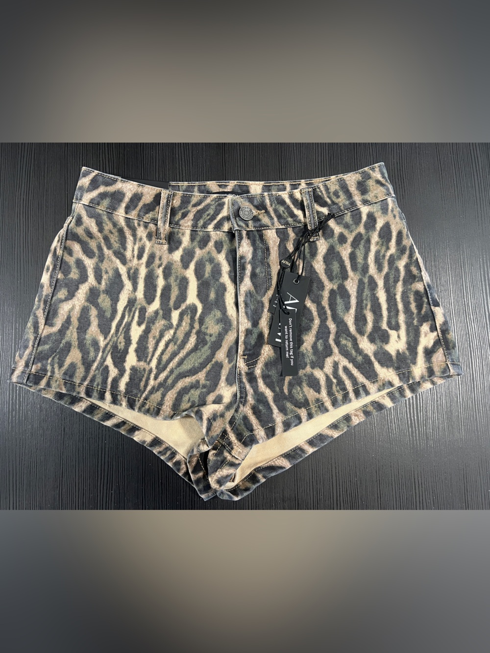 Animal Print Denim Shorts - NWT